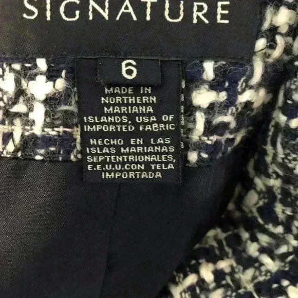 Jones New York size 6 Blue and White Tweed Jacket lined - Picture 4 of 6